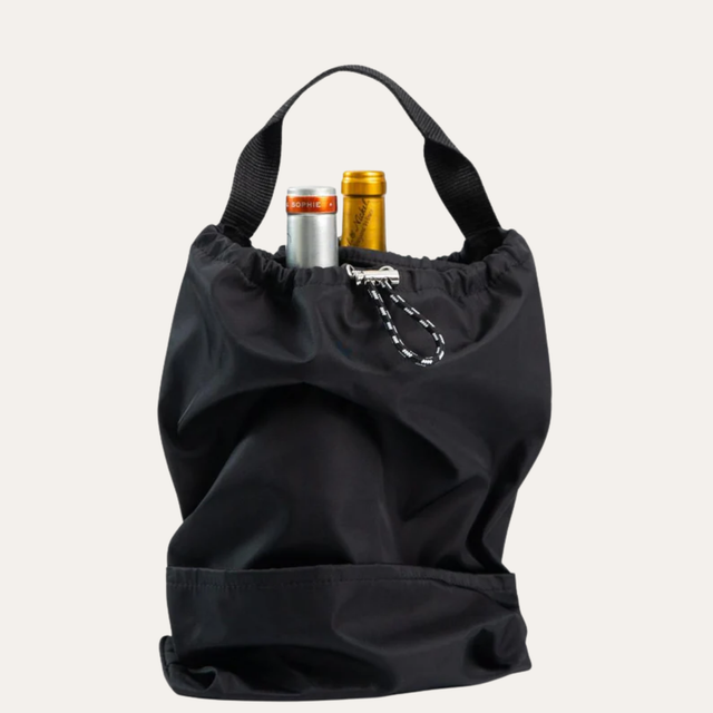 THE RIPPLE DUO POCKET SHOE & WINE BAG // STINGRAY BLACK