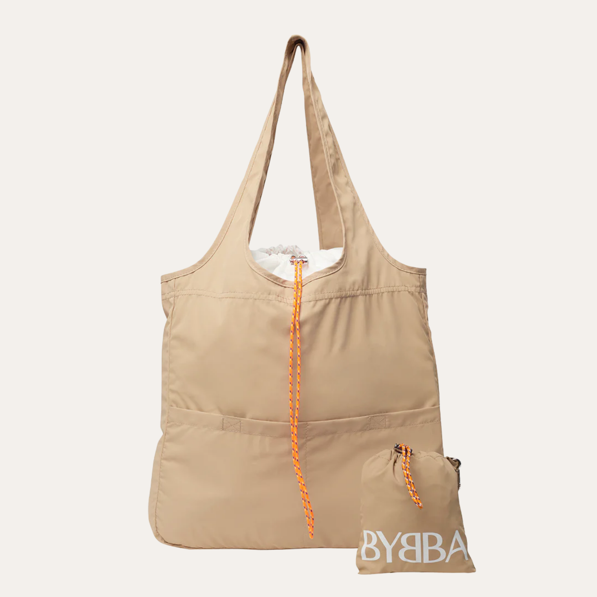 BYBBA Balos Khaki Brown– Packable Tote with Exterior Pouch - Holds