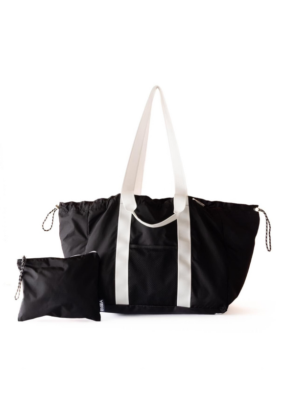 Large black tote with small black pouch
