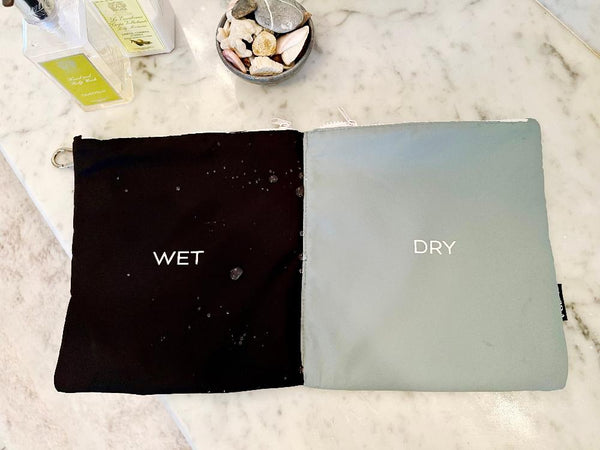 wet and dry bag on a table