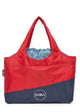 back view of red bag with black bottom