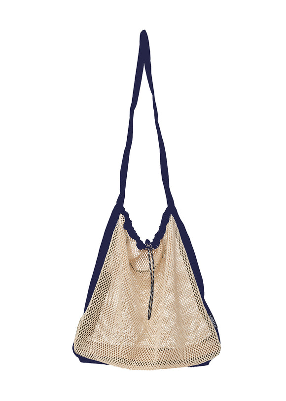 net bag with navy straps
