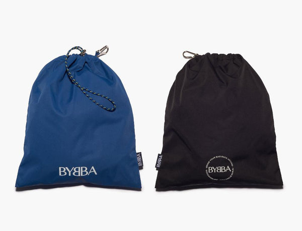two pouches in blue and black