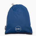 Blue packable, foldable, reusable bag made from recycled ocean plastic by BYBBA