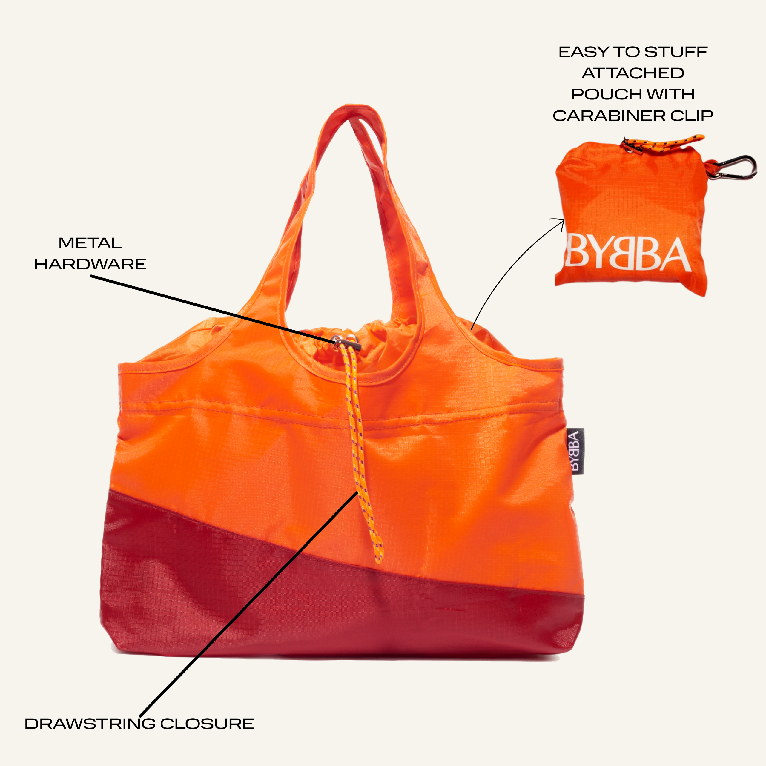 BYBBA Big Sur Orange – Large Market Tote Bag 12