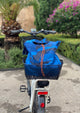 BYBBA Blue Camo bag in a bike basket