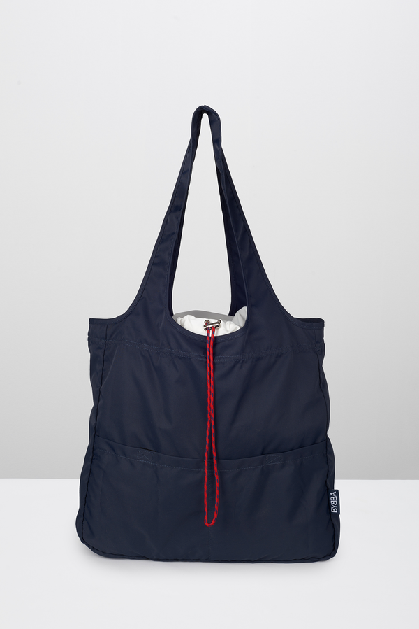 Canvas Beach Bag with Monogram Navy Monogram Type (All initials Will Be in caps):firs Middle Last